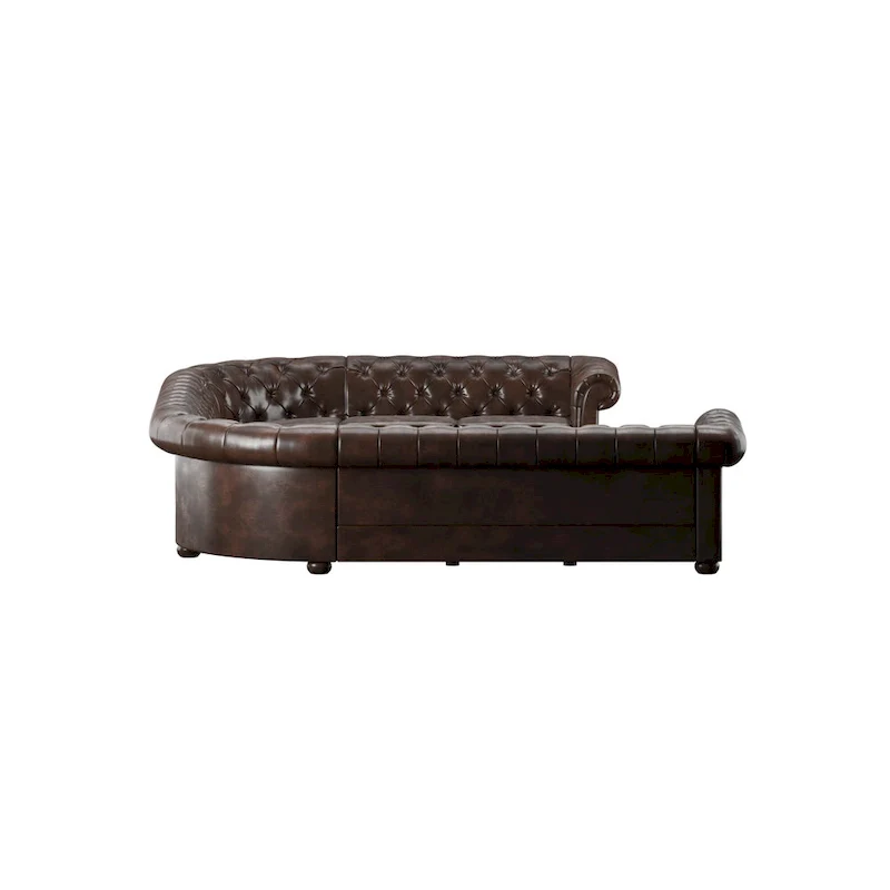 Tufted U-Shaped Sectional Sofa 10-Seater with Scroll Arms