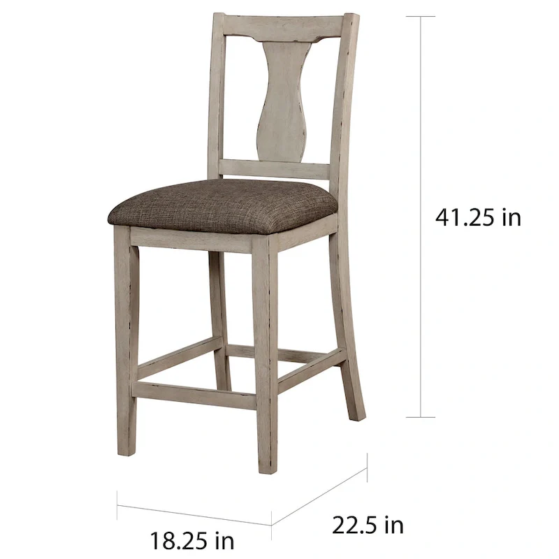 Merichleri Rustic Antique White Wood 5-Piece Counter Height Dining Set by Copper Grove