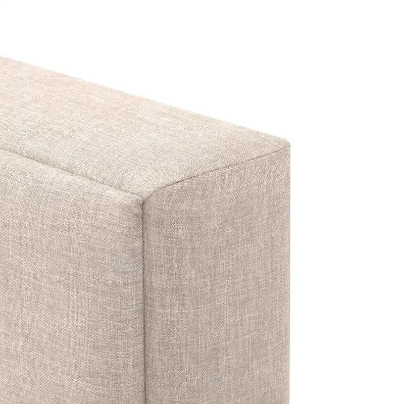 Bellevue Upholstered Tufted Panel Bed King – Solid Wood Legs, No Box Spring Needed