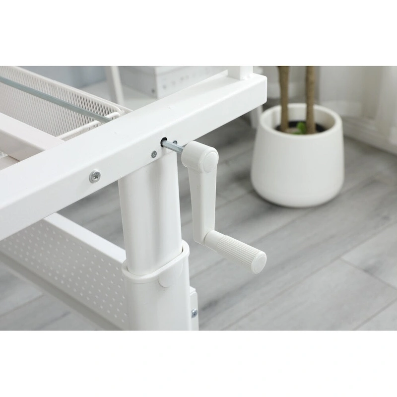 Hand Crank Adjustable Drafting Drawing Table with Stool and 2 Drawers