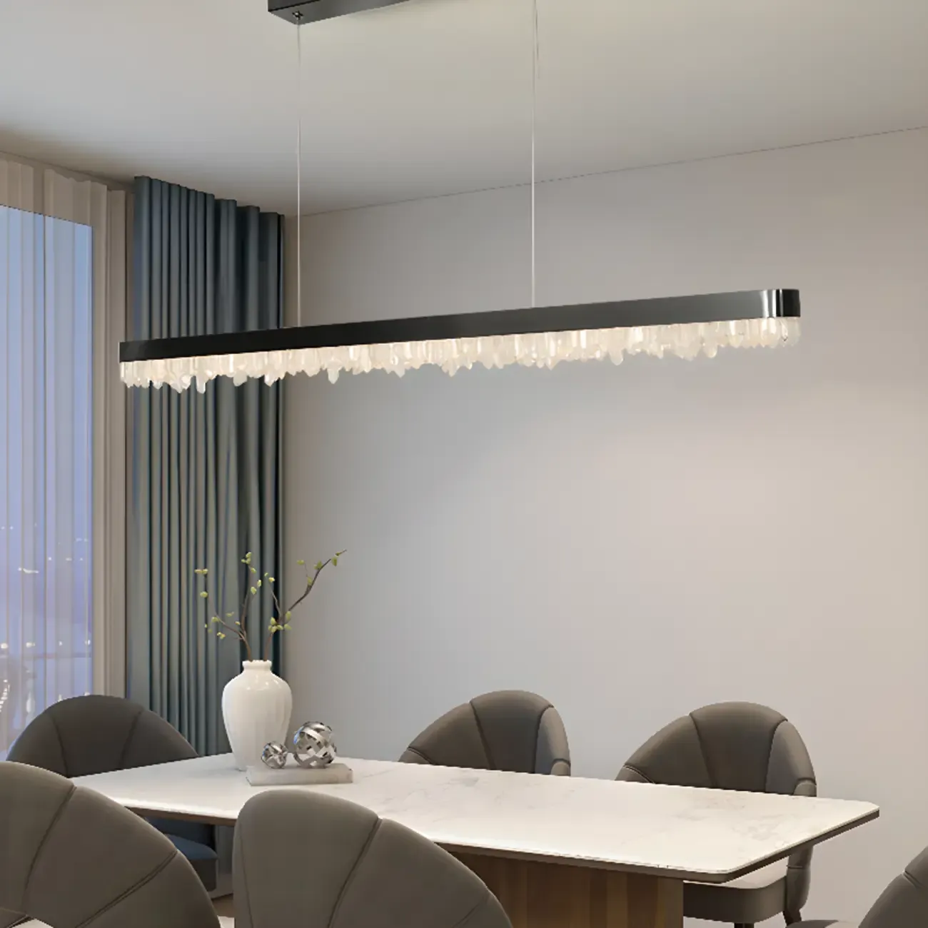 Modern Crystal Kitchen Island Pendant Light Dimmable LED