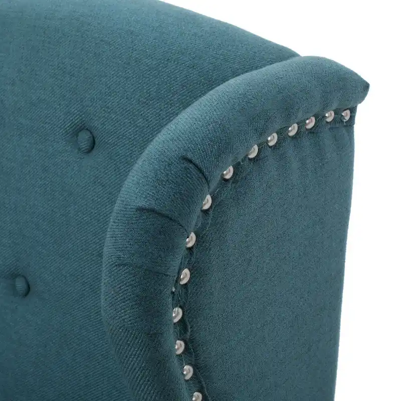 Niclas Wing Back Studded Fabric Accent Chair by Christopher Knight Home
