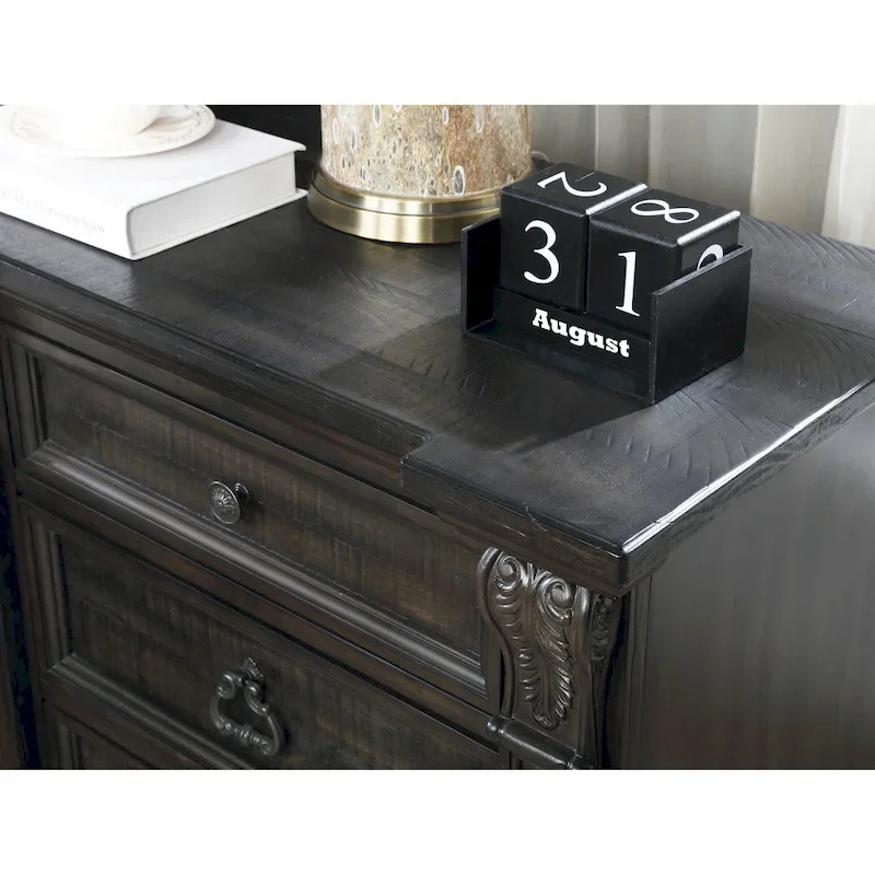 Roundhill Furniture Farson Distressed Dark Walnut Finish 4-piece Bedroom Set