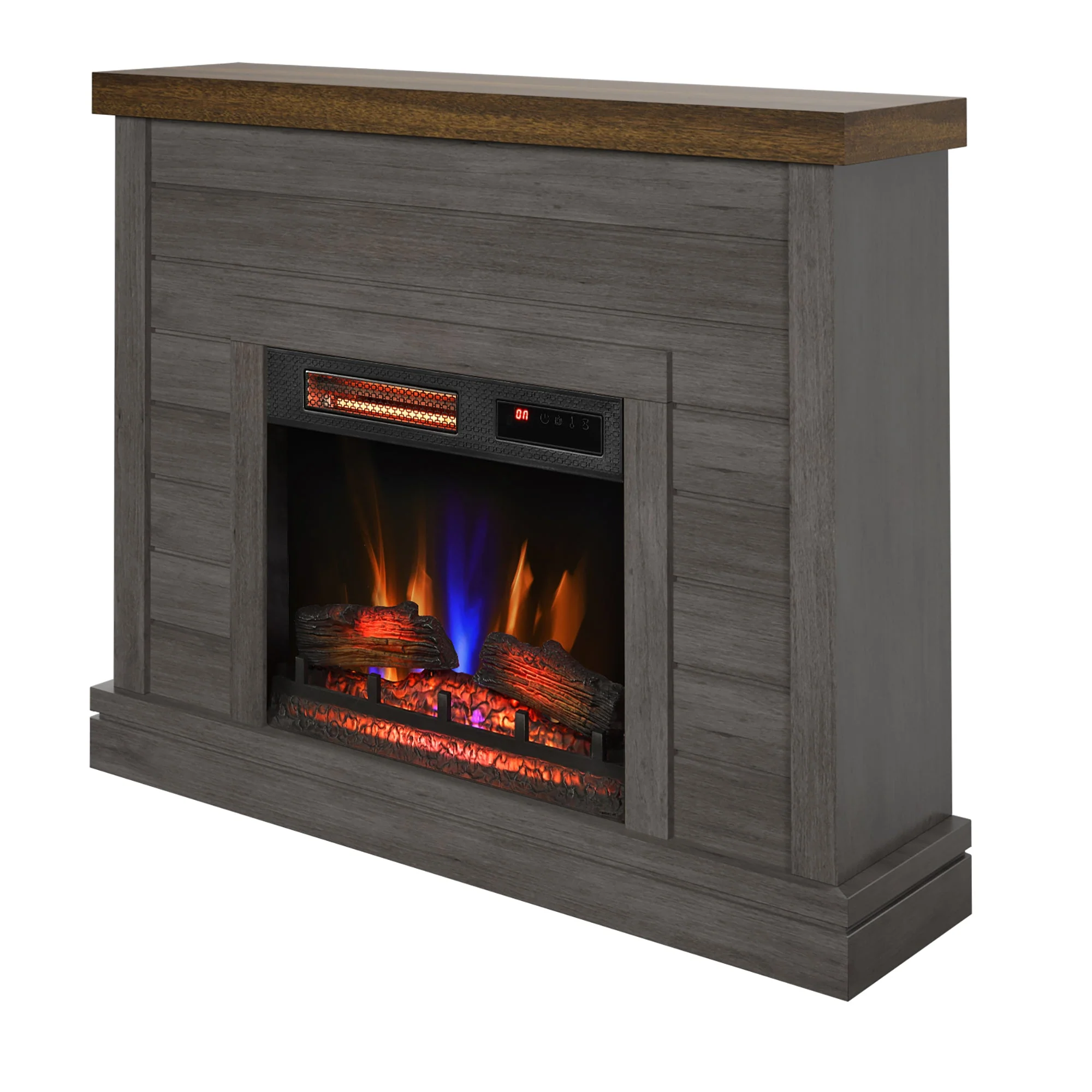 duraflame? Farmhouse Shiplap Electric Fireplace Wall Mantel