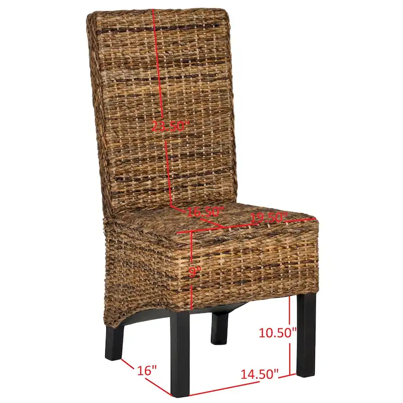 SAFAVIEH Candy Natural Wicker Dining Chair (Set of 2) - 19 W x 22 D x 41 H - 19Wx22Dx41H