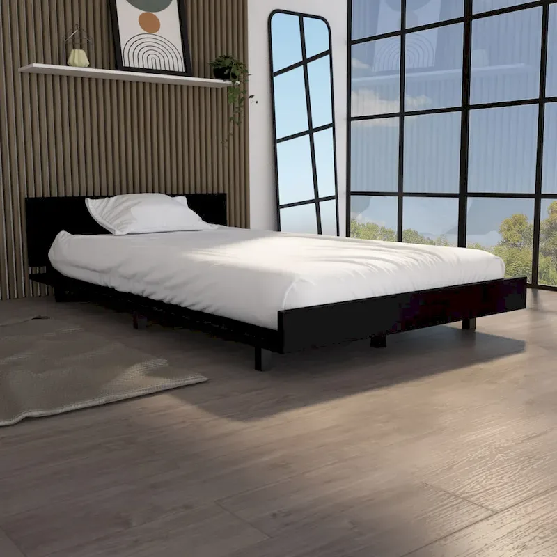 TUHOME Kaia Bed Base with Headboard, Twin