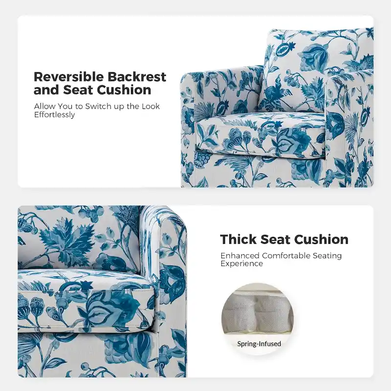 Erkenbald Modern Slipcovered Swivel Chair with Removable Cushion Set of 2 by HULALA HOME