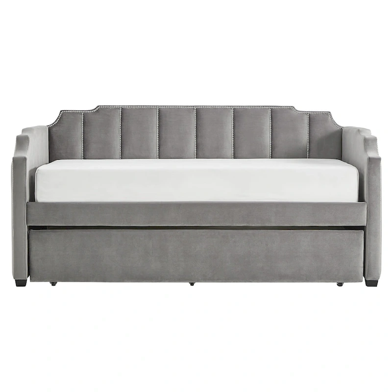 Chareau Glam Grey Velvet Daybed by iNSPIRE Q Modern