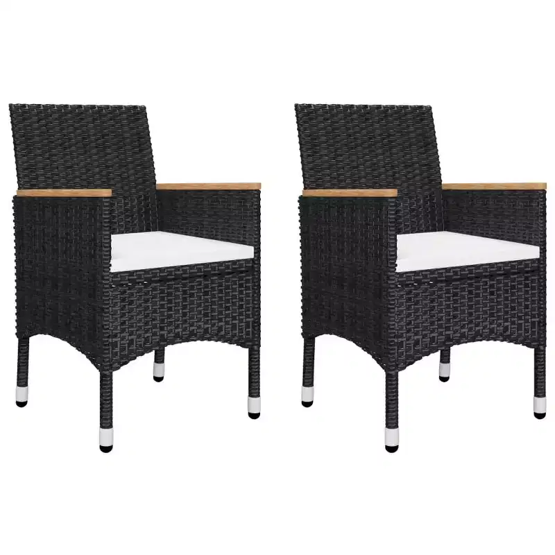 vidaXL Bistro Set Patio Table and Chair Set Poly Rattan and Tempered Glass