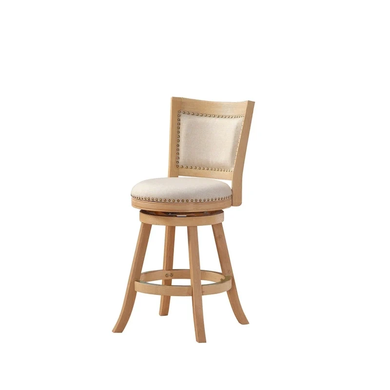 Melrose High Back Swivel Wood Counter Stool