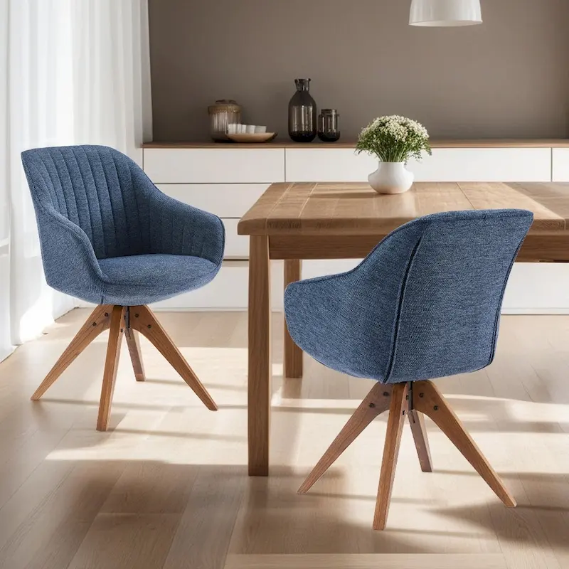 Art Leon Modern Wood Swivel Chair with Oak Legs