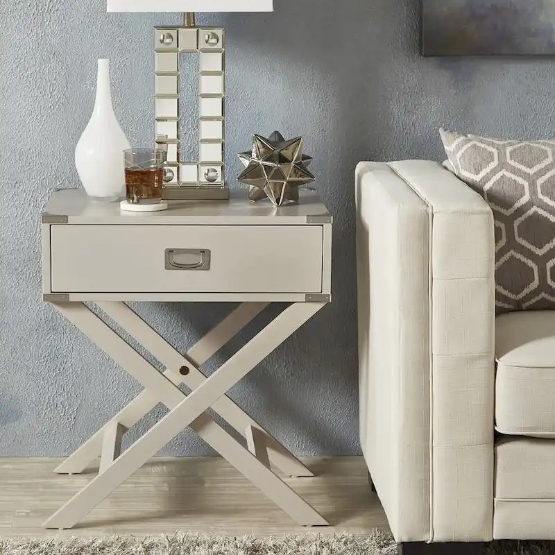 Kenton II X Base Wood Accent Campaign Table iNSPIRE Q Modern