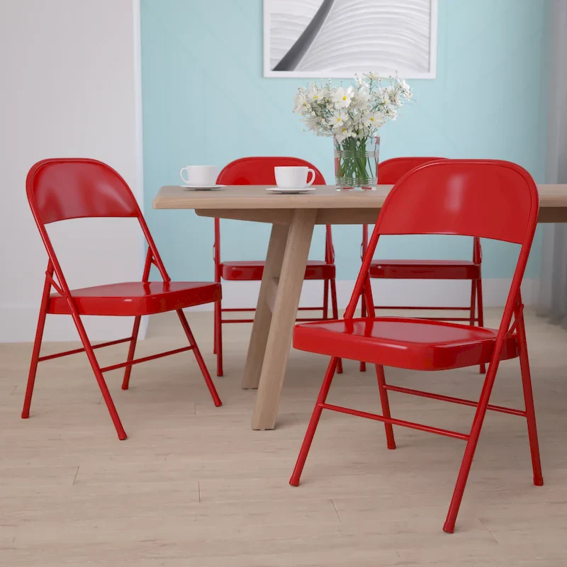 4 Pack Double Braced Metal Folding Chair