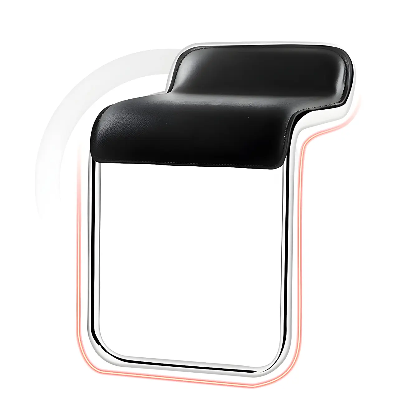 Leather Low Back Metal Adjustable Swivel Bar Stools