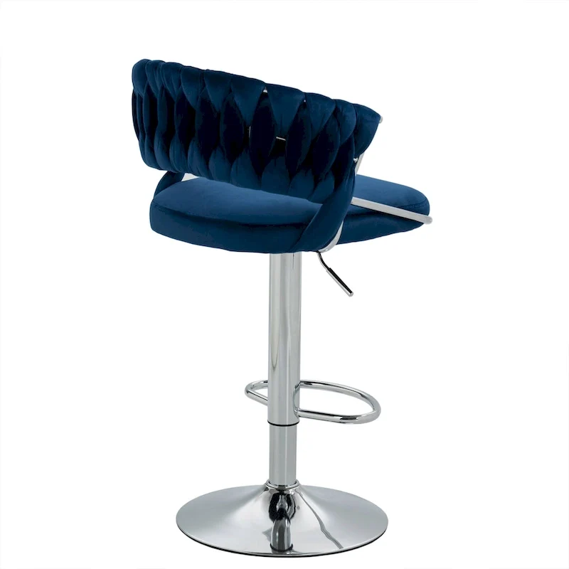 Set of 2 Bar Stool Adjustable Height with Swivel Seat