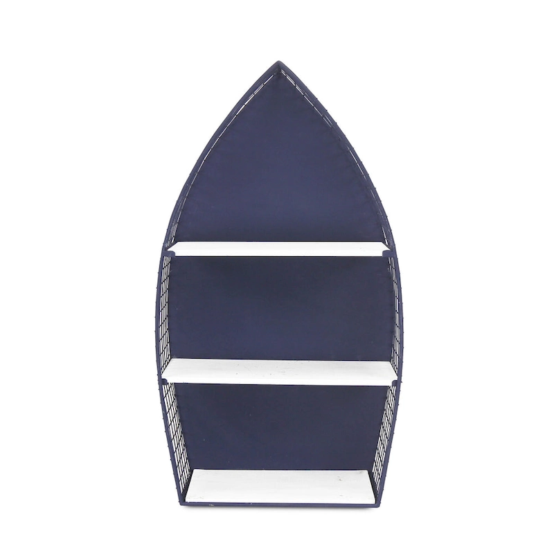 30.25 Blue Unique Caler Rowboat Large Wall Shelf