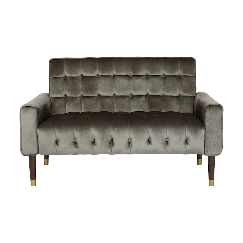 Harnett Tufted Velvet Tapered Leg Loveseat by Christopher Knight Home