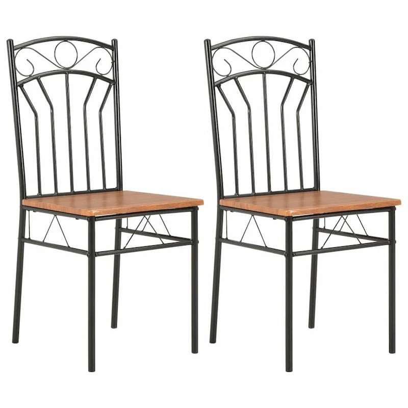 Dining Chairs Set of 2, Brown MDF