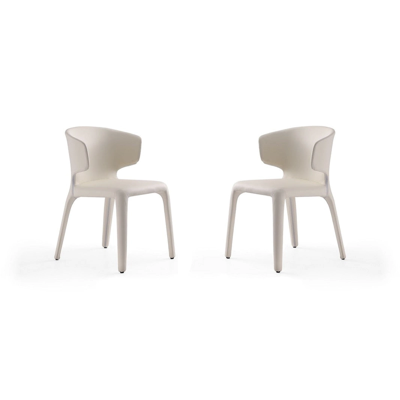 Conrad Cream Faux Leather Dining Chair (Set of 2)