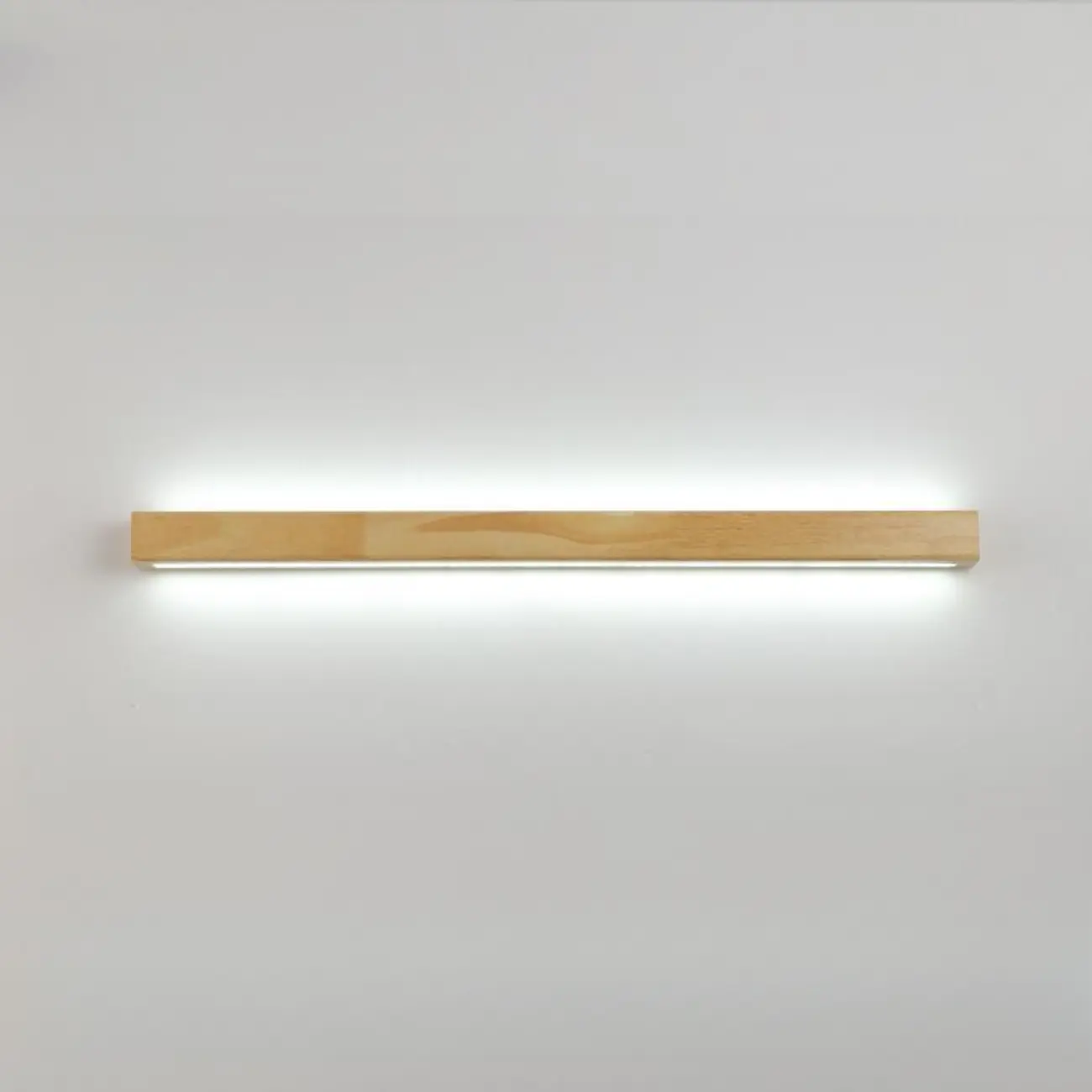 Modern Linear Wood LED Vanity Lights with Dual Shade