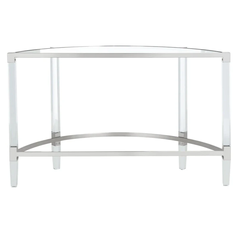 Acrylic Console Table with Stainless Steel Accents - 47W x 18D x 29H
