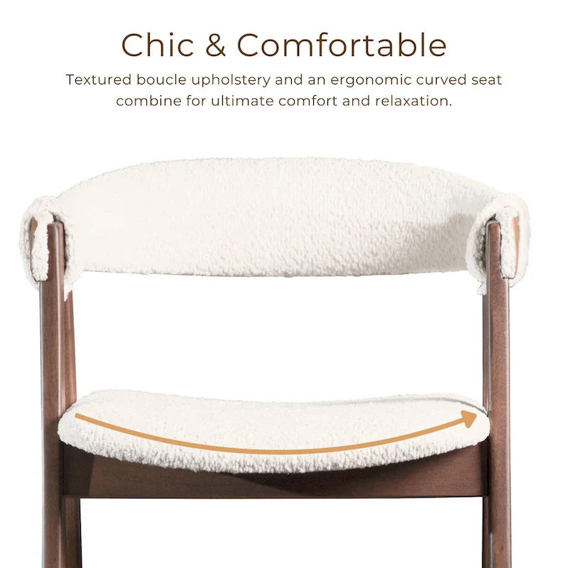 Furniture of America Shaw Mid-century 5-Piece Walnut Wood Counter Height Table Set with 4 Chairs