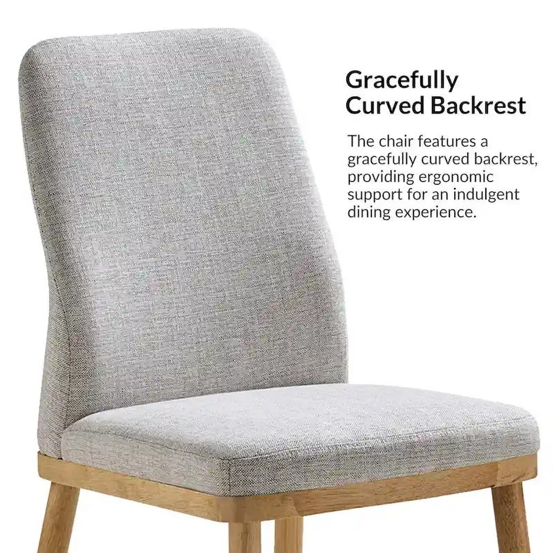 Emilia Mid-century Modern Upholstered Dining Chair Set of 2 by HULALA HOME