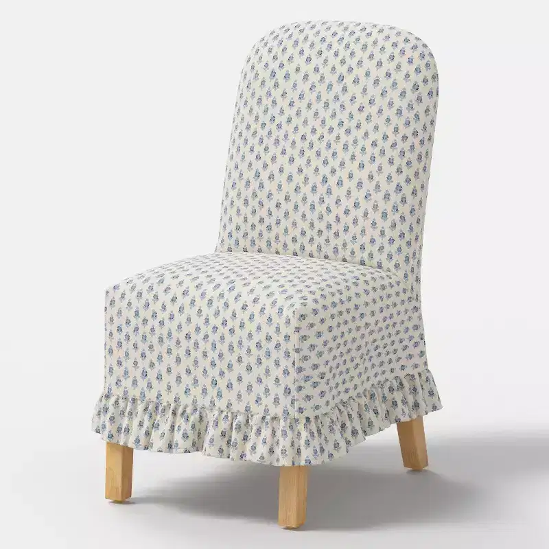 Rounded Back Slipcovered Dining Chair with Ruffle - Threshold