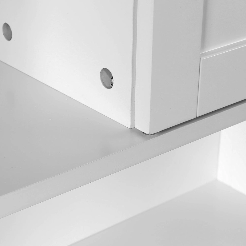 Farmhouse White MDF Wood Over-the-Toilet Space Saver Bathroom Cabinet