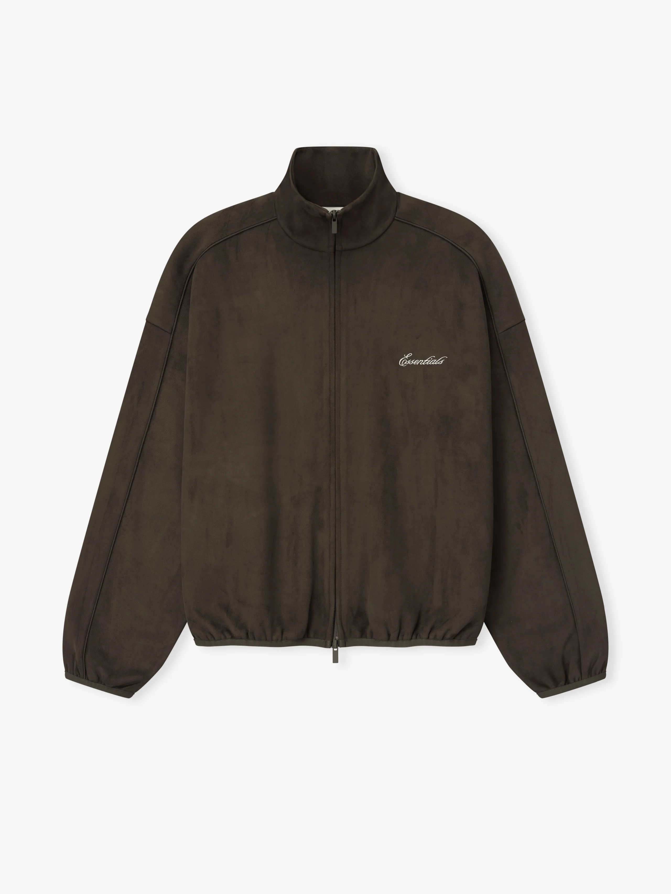 Suede Fleece Signature Modern Track Jacket W/ Piping