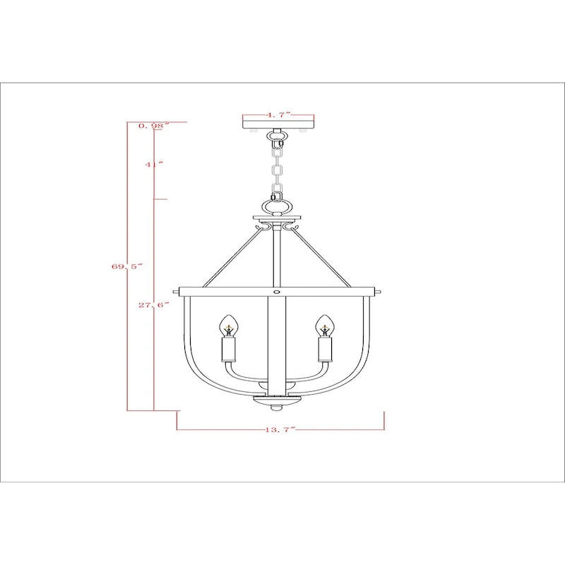 Giano 14 Inch Water Drop Shape Pendant with 4 Light