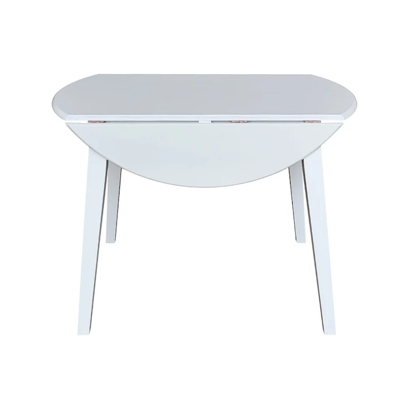 42 in. Solid Wood Round Dual Drop Leaf Table