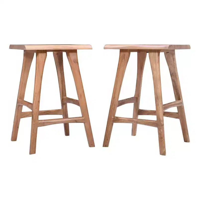 Jofran,Sedona Solid Wood Rustic Backless Counter Barstool - Set of 2