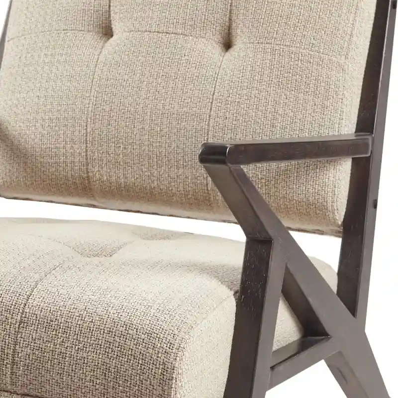 Rocket Upholstered Arm Chair with Angled Wood Frame