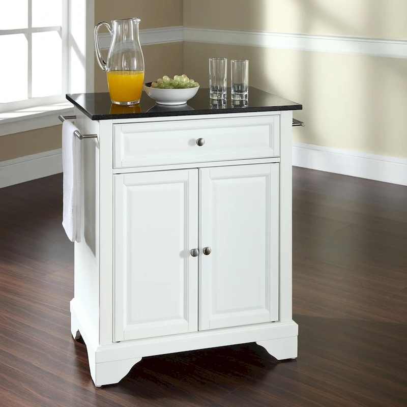 Lafayette Black Granite Top Portable Kitchen Island - 18d x 31w x 35.5h