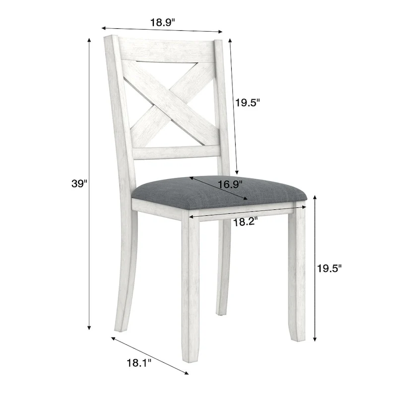 VECELO Solid Wood Dining Chairs with Linen Fabric Seating, Dining Chairs Set of 2/4/6