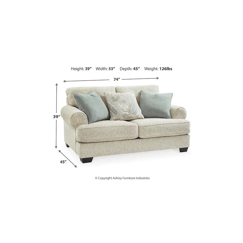 Signature Design by Ashley Monaghan Beige Loveseat - 74W x 45D x 39H