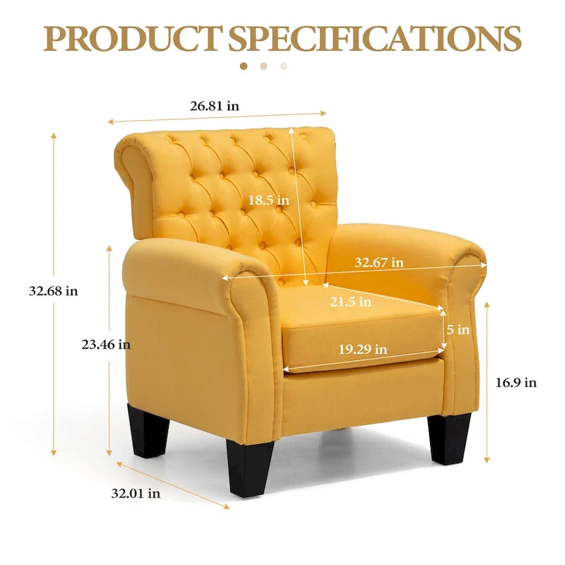 Accent Club Chair with Arms and Padded Seat