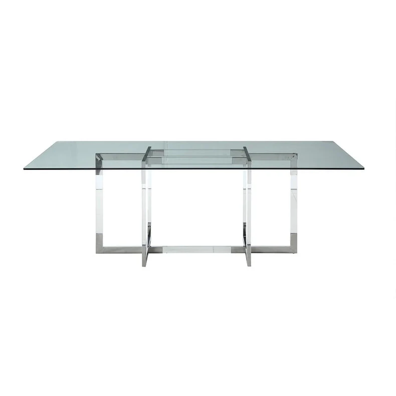 Somette Amanda 72 Dining Table with Floating Acrylic Base - 42x 72