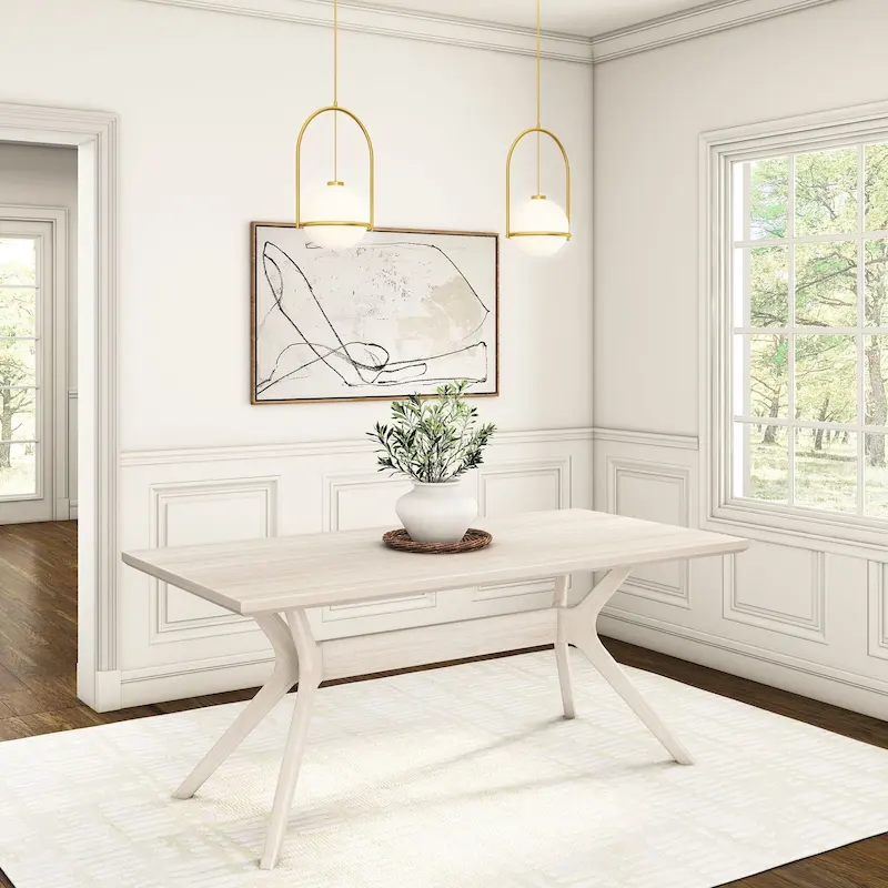 72 inch Solid Pine Rectangular Dining Table with Cross-Leg Base