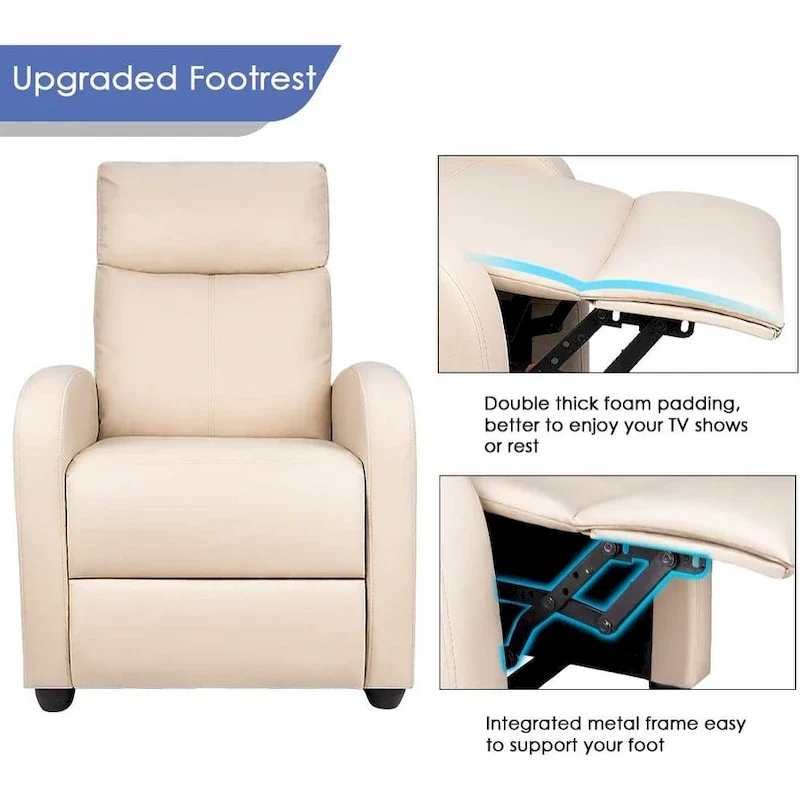 Homall Recliner Chair PU Leather Single Living Room Sofa Recliner