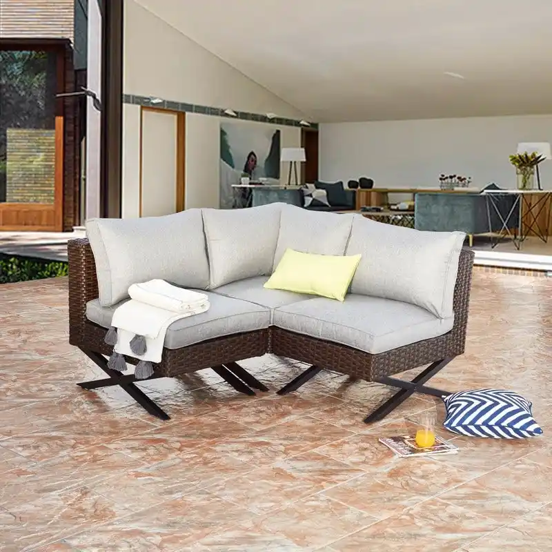 Patio Festival X-Leg 3-Piece Outdoor Sofa