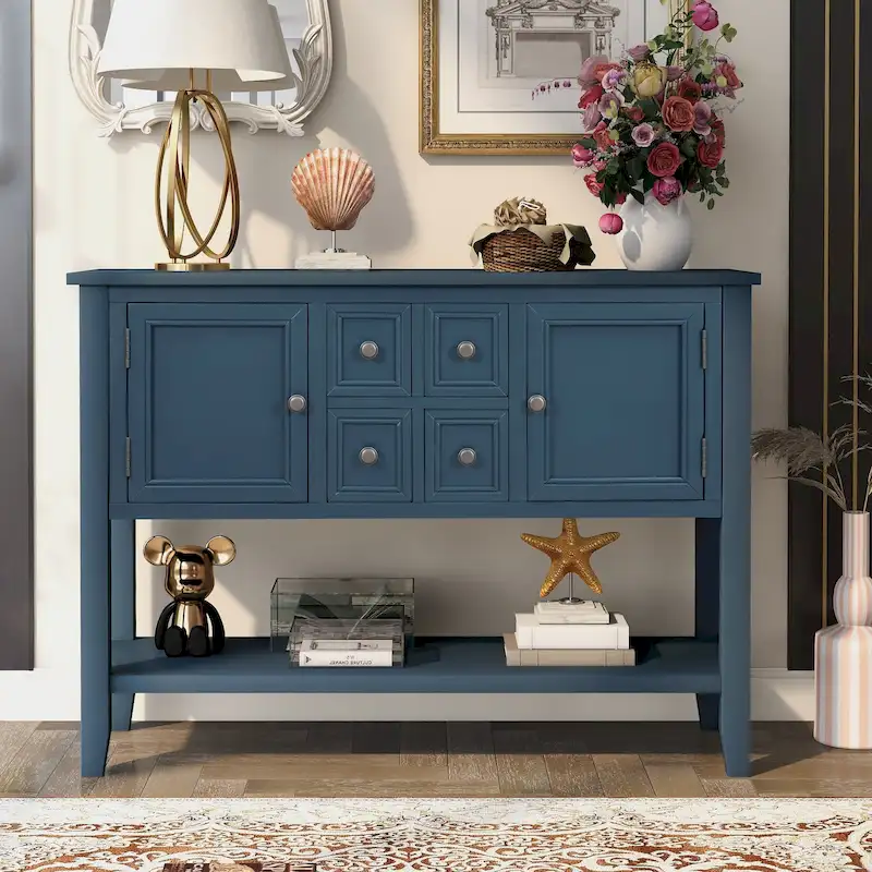 Modern Buffet Sideboard Console Table with Bottom Shelf