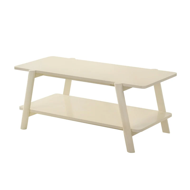 Mid-Century Modern Wood Shelf Coffee Table
