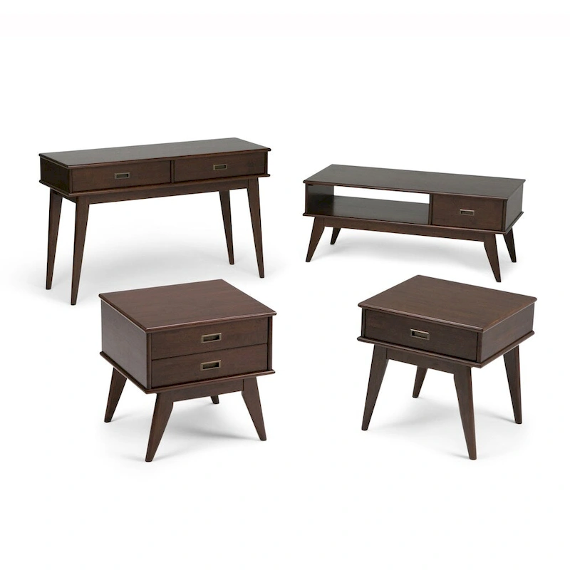 WYNDENHALL Tierney SOLID HARDWOOD 48 inch Wide Rectangle Mid Century Modern Coffee Table - 48 W x 22 D x 20 H