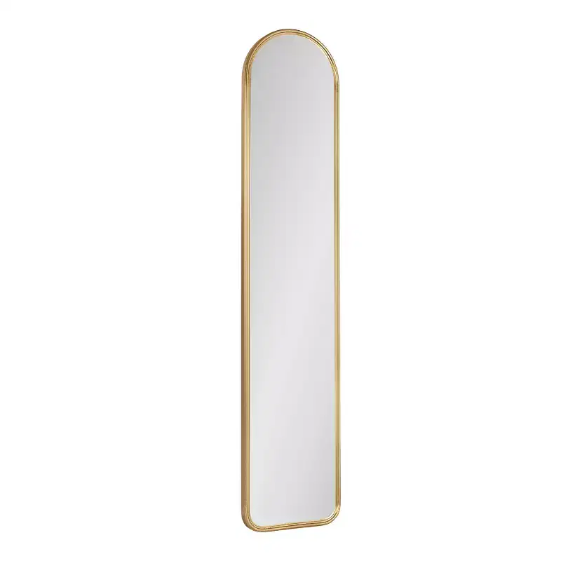 Kate & Laurel All Things Decor 8"x38" Caskill Framed Arch Wall Mirror Gold