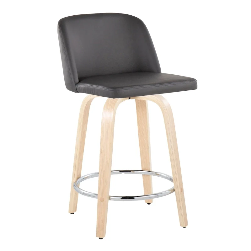 Carson Carrington Vallberga 24 Counter Stool with Natural Wood Base (Set of 2)