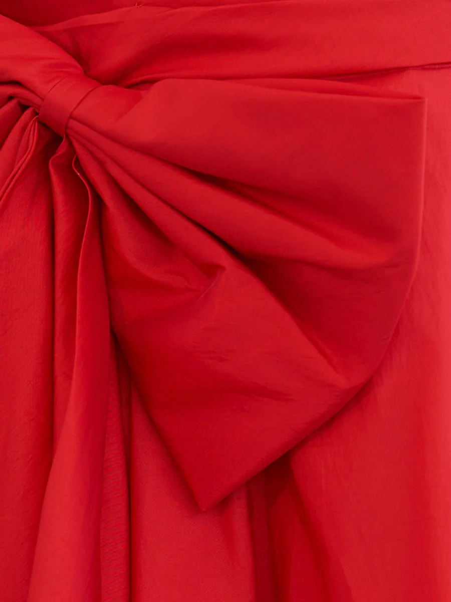 A-Line Red Strapless Mini Homecoming Dress with Bow