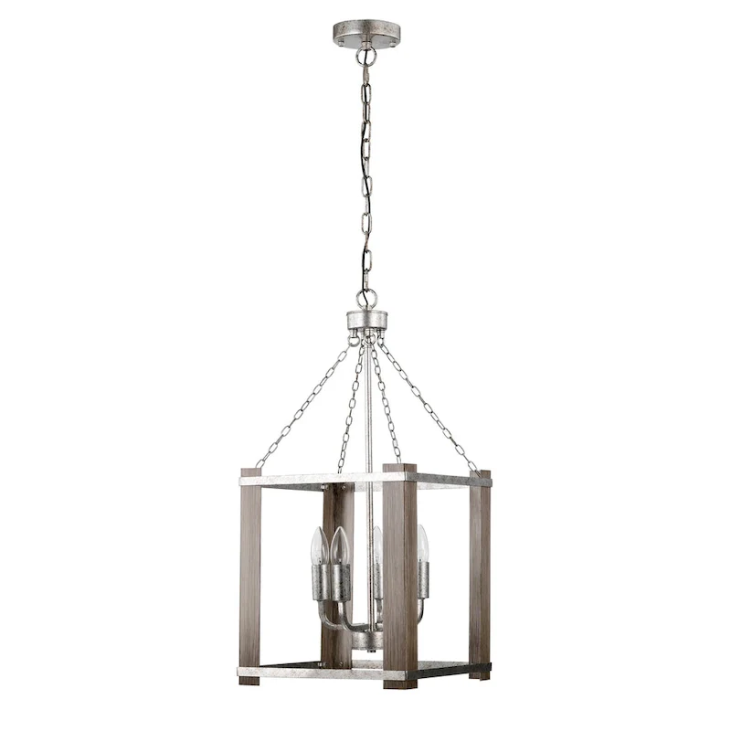 Jenus 13 Inch Antique Farmhouse Box Shape 4 Light Pendant