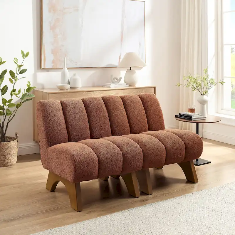 Art Leon Modern Armless Accent Chair Setional Loveseat Sofa